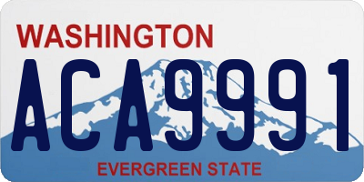 WA license plate ACA9991