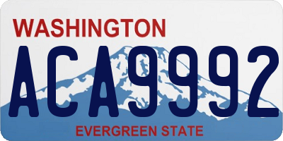 WA license plate ACA9992