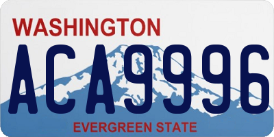 WA license plate ACA9996