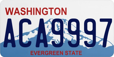WA license plate ACA9997