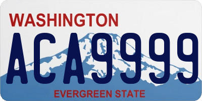 WA license plate ACA9999