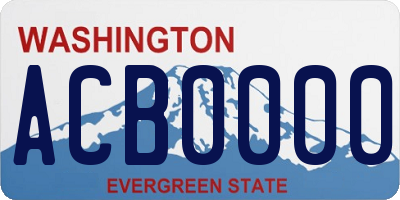 WA license plate ACB0000