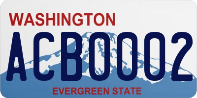 WA license plate ACB0002