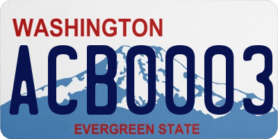 WA license plate ACB0003