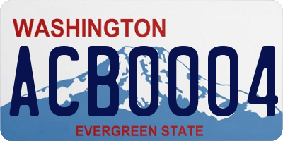 WA license plate ACB0004