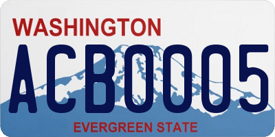 WA license plate ACB0005