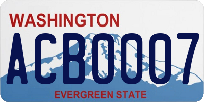 WA license plate ACB0007