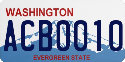 WA license plate ACB0010