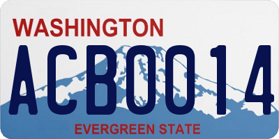 WA license plate ACB0014