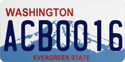 WA license plate ACB0016