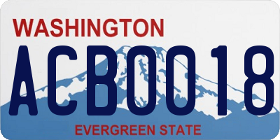 WA license plate ACB0018