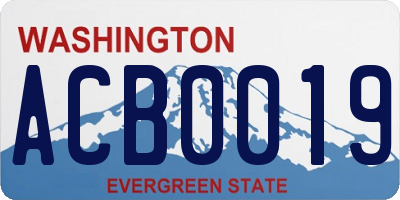 WA license plate ACB0019