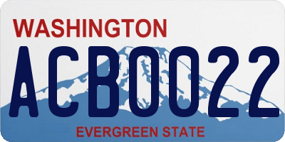 WA license plate ACB0022