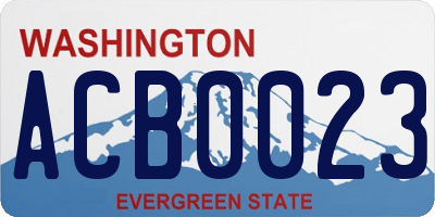 WA license plate ACB0023