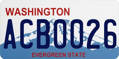 WA license plate ACB0026