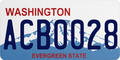 WA license plate ACB0028