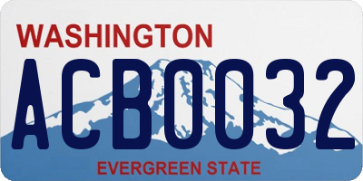 WA license plate ACB0032