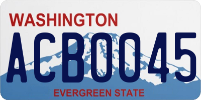 WA license plate ACB0045