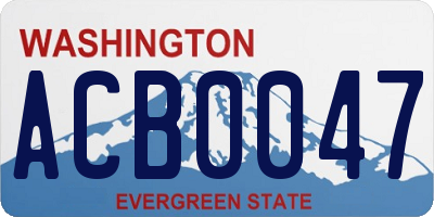 WA license plate ACB0047