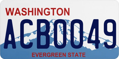 WA license plate ACB0049