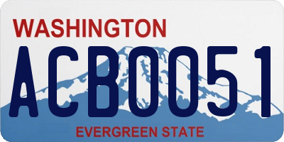 WA license plate ACB0051