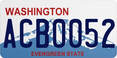 WA license plate ACB0052