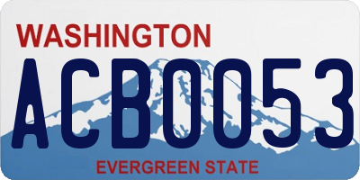 WA license plate ACB0053