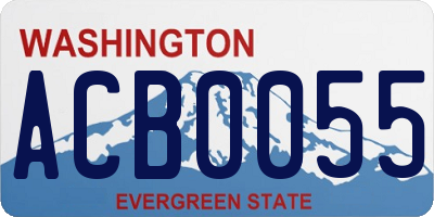 WA license plate ACB0055