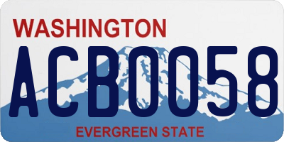 WA license plate ACB0058