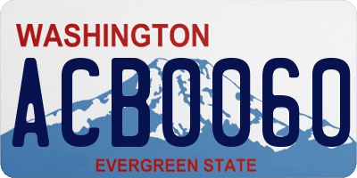 WA license plate ACB0060