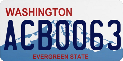 WA license plate ACB0063