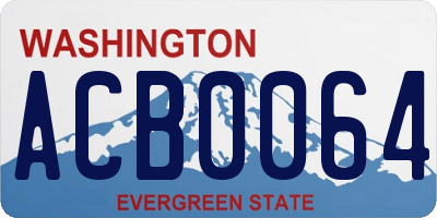 WA license plate ACB0064