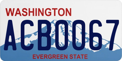 WA license plate ACB0067