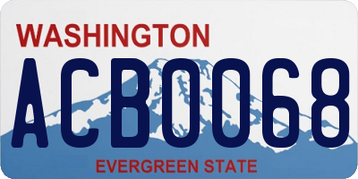 WA license plate ACB0068