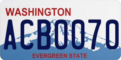 WA license plate ACB0070