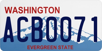WA license plate ACB0071