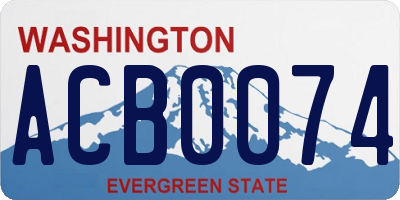 WA license plate ACB0074