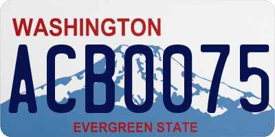 WA license plate ACB0075