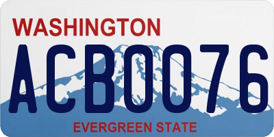 WA license plate ACB0076