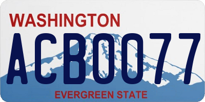 WA license plate ACB0077