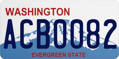 WA license plate ACB0082