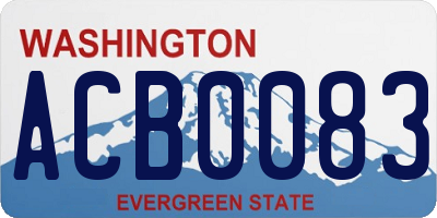 WA license plate ACB0083