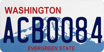 WA license plate ACB0084