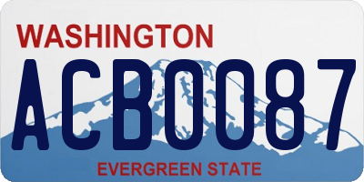 WA license plate ACB0087