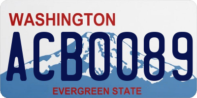 WA license plate ACB0089