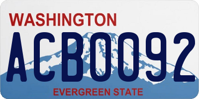 WA license plate ACB0092