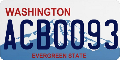WA license plate ACB0093