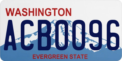 WA license plate ACB0096