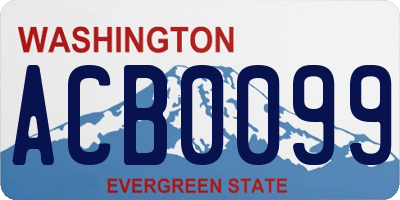 WA license plate ACB0099