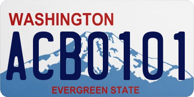 WA license plate ACB0101